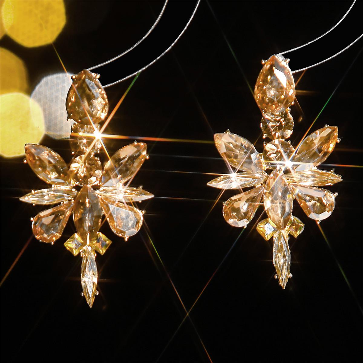 Высококачественные великолепные цветные серьги с кристаллами, персонализированные преувеличенные блестящие серьги, женские серьги, 1 пара