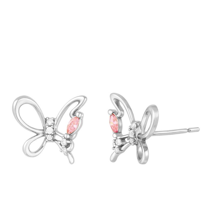 

Arvaleff 925 Sterling Silver Butterfly Stud Earrings, Classic 14k Electroplated Design, Unique and Stylish Jewelry. срібний