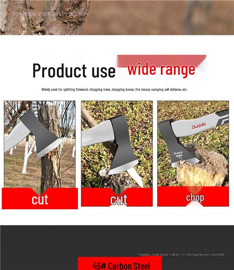 High Carbon Steel German Technology Axe: Household Firewood Splitting & Outdoor Tree Felling Tool