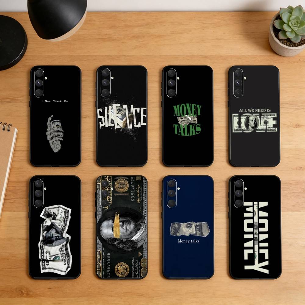 Money Talks Phone Case For Samsung S26,S25,S24,S23,S22,S21,Ultra,Plus,FE Black Soft Cover