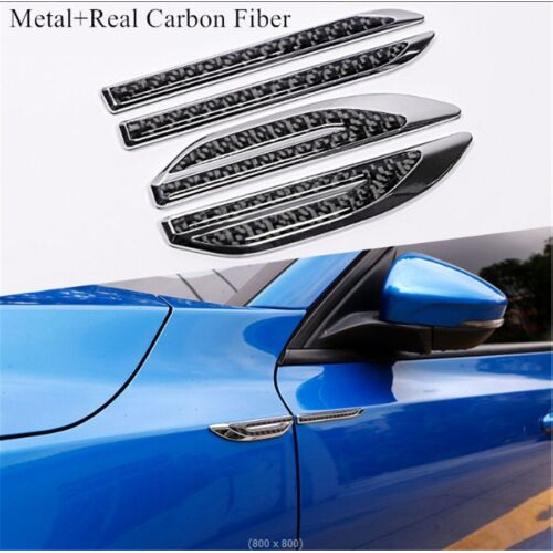 Chrome Carbon Fiber Dagger Emblem Decals Car Side Door Body Fender Trim Stickers