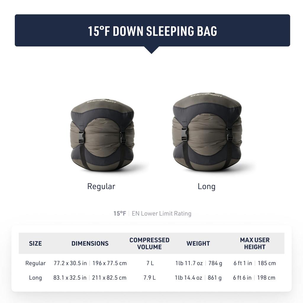 Sea to Summit Spark Pro Ultralight Down Sleeping Bag 15 Degree Regular