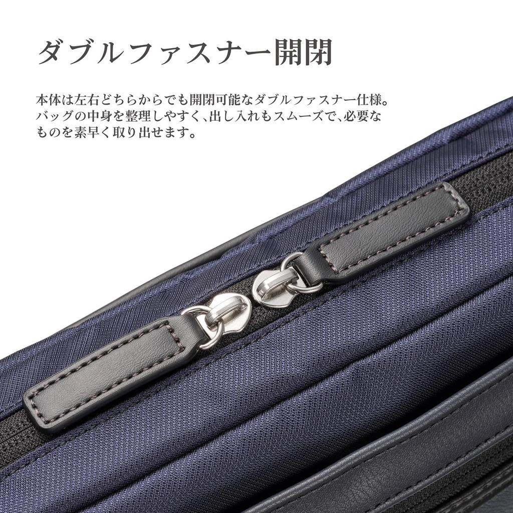 Fineseed TOKYO Shoulder Bag Casual Shoulder CS2404 Horizontal Navy 7 pockets for easy Perfect for casual occasions such as strolling around taking and