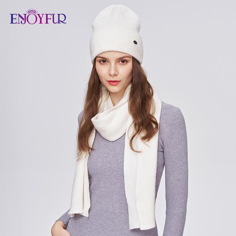 

SOMALER Зимний комплект шапка-бини и шарф для женщин, теплая шерстяная вязаная шапка-бини с пайетками, длинный мягкий шарф, грелка для шеи 2 в 1, подарочный набор One Size