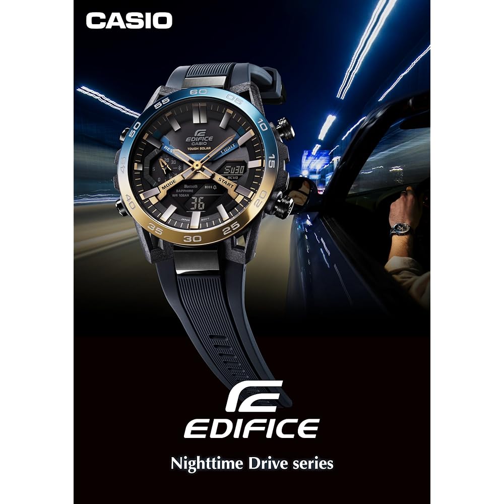 Hodinky Casio Edifice řady Nighttime Drive, Bluetooth, Solární napájení, Safírové sklíčko, Pánské, Modré, ECB-2000YNP-1AJF (Oficiální japonský produkt)
