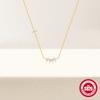 S925 Sterling Silver Simple Wind Diamond Petals Four Petals Daily With Women'S Necklace Collarbone Chain