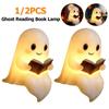 Ghost Reading Book Lamp Halloween Ghost Night Light Ghost Reading Night Light Halloween Decor for Bedroom Study Room Readers