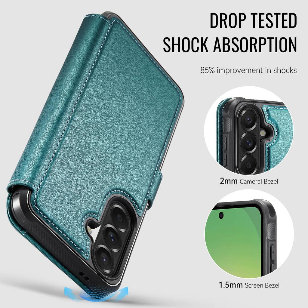For Samsung Galaxy A36 A37 A56 A57 5G Case Wallet Compatible with Magnetic, Slim PU Leather Flip RFID Blocking Card Holder Stand