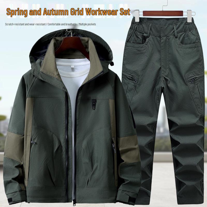 Unisex Wear-Resistant Camouflage Suit: Spring/Autumn Workwear Jacket, Plus Size, Lined for Labor Protection and Mountaineering