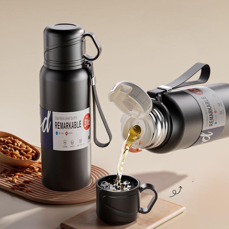 2L Stainless Steel Thermos Bottle Tumbler Large Capacity Thermal Water Bottle Cold And  Thermo Cup Vacuum Flask Insulated