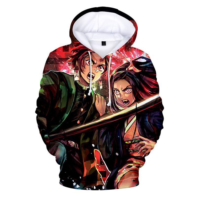 Vibrant Demon Slayer Kimetsu No Yaiba 3d Printed Hoodie Sweatshirt For Casual Wear
