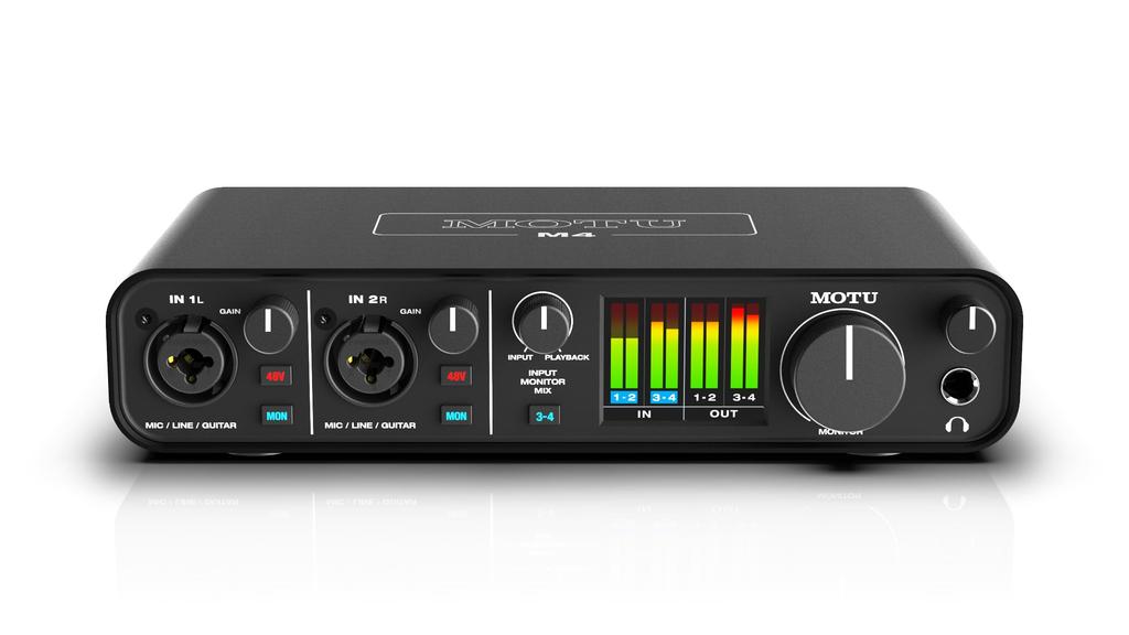 MOTU M4 USB Audio Interface with for Song Guitar DAW Software Effects Included 4-in 4-out USB-DAC Gaming, iPhone/iPad Compatible, Streaming,