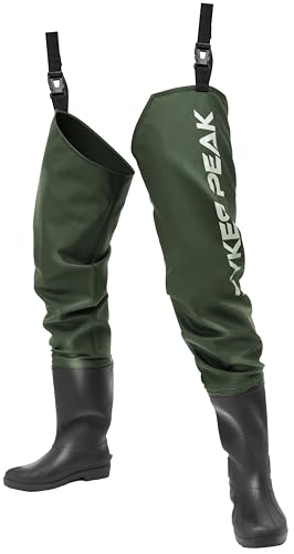 

Бродни PYKES PEAK для рыбалки [Легко надевать и снимать, Радиальная подошва, Дышащие, Нелипкий внутренний слой, Водонепроницаемый ПВХ, 5 размеров в наличии] Бедро (