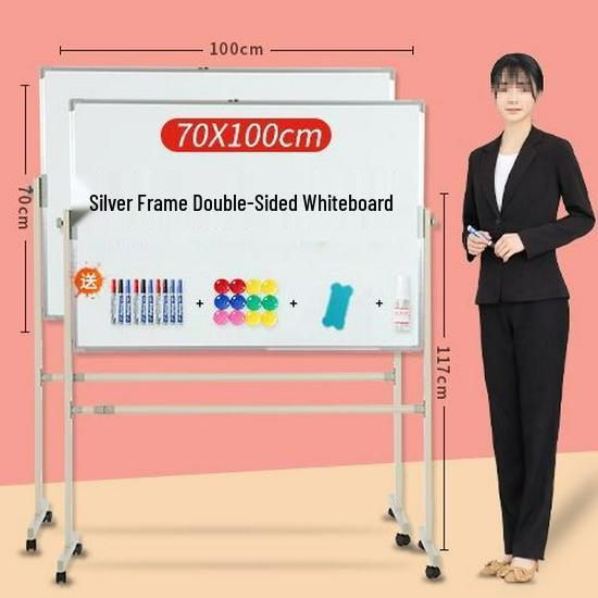 Large Double-Sided Mobile Magnetic Whiteboard for Home or Office