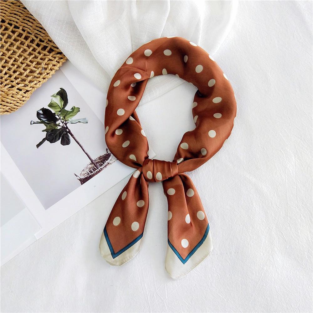 Floral Print Headkerchief Neck Scarves Women 70CM Square Headband Hijab Scarf For Ladies