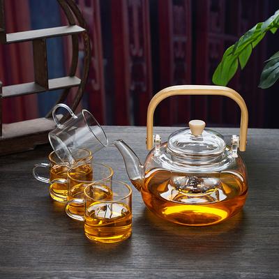 4pcs Sets Tea Cup with Handle Heat-resistant Water Cup Transparent Water Bottle Beer Mug Household Classic Large Capacity Teapot