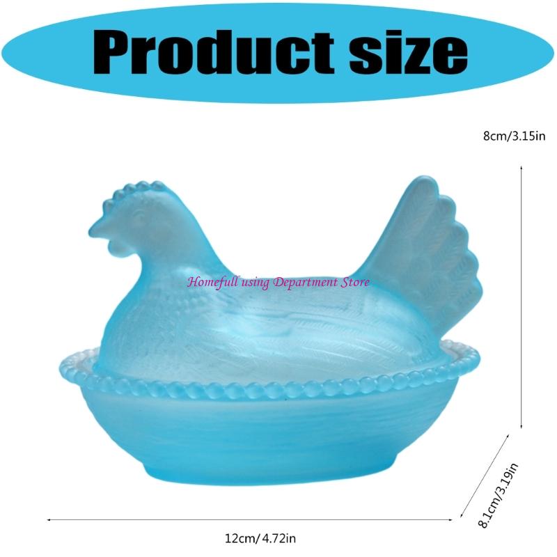 Szklany Kryształowy Pudełko na Cukierki Kura na Gnieździe Słoiczki na Cukierki z Pokrywką Pokryty Półmisek na Cukierki Dekoracje Stołu Talerz na Deser Prezent