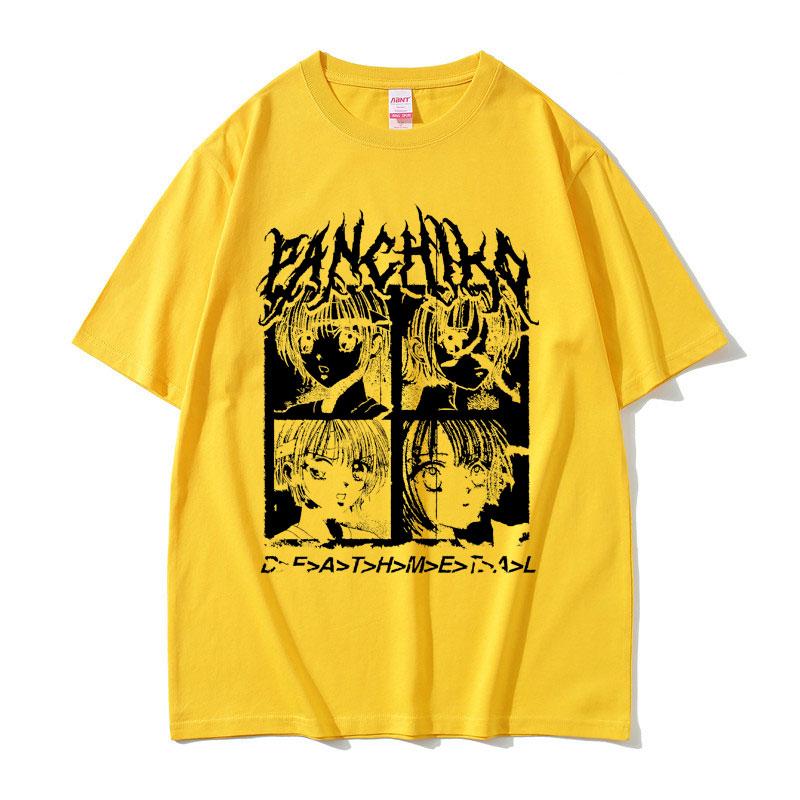 2025 Summer Panchiko DEATHMETAL Album Graphic Print Men Women Hip Hop Oversized Male Vintage100 Pure Cotton Printed Tshirt