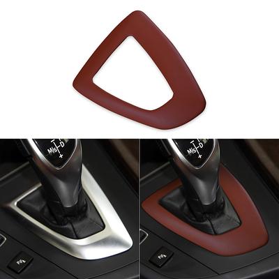 Console central do carro quadro de mudança de engrenagem guarnição para bmw f20 f30 f32 f33 f34 f36 1 3 4 série couro engrenagem decorativa movimentação da mão esquerda