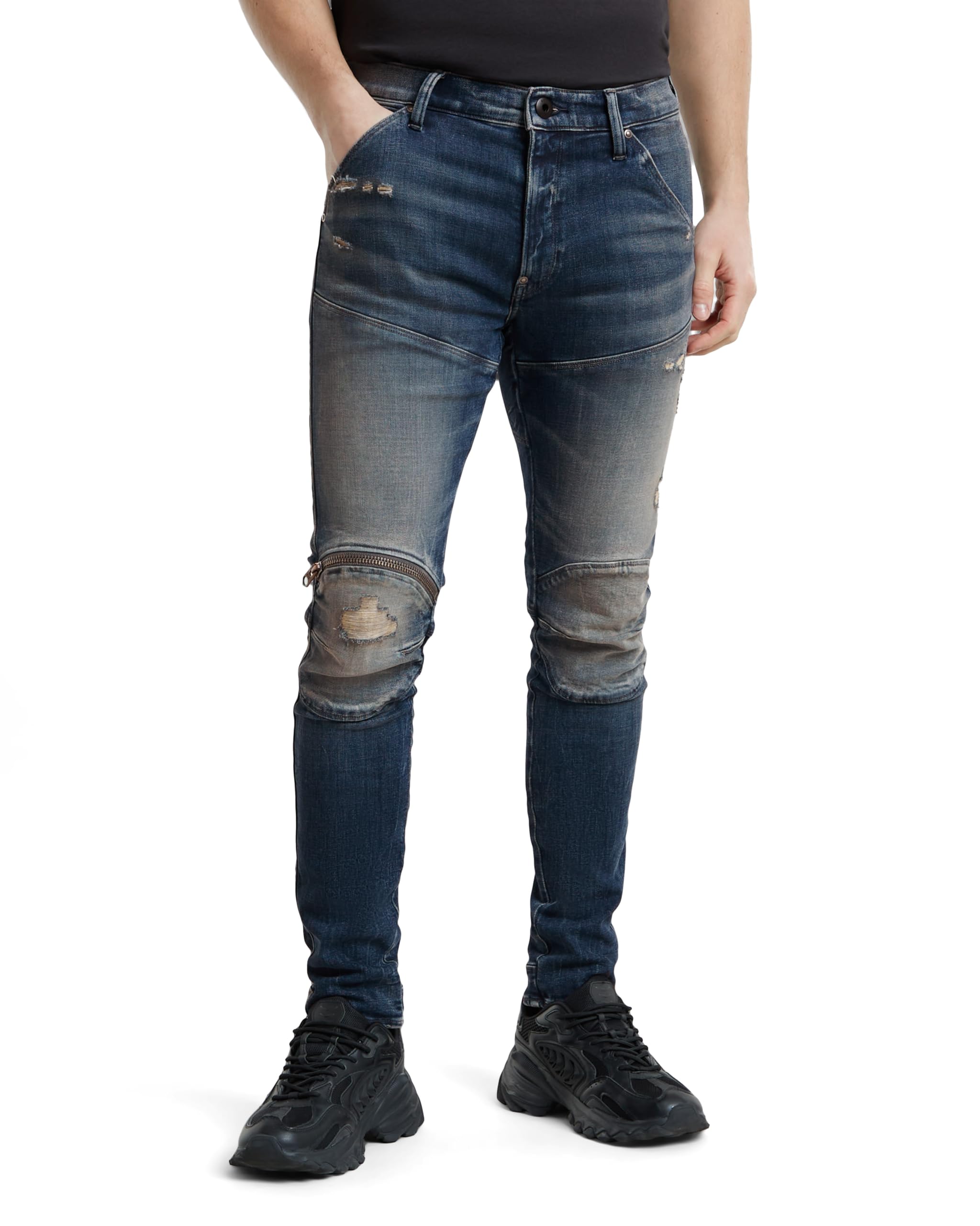 G-Star RAW Heren Jeans 5620 3D Zip Knee Skinny D01252-D634-G848-W29/L30 blauw