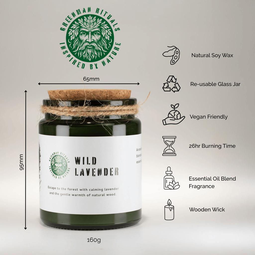 Greenman Woodwick Soy Candle – Wild Lavender