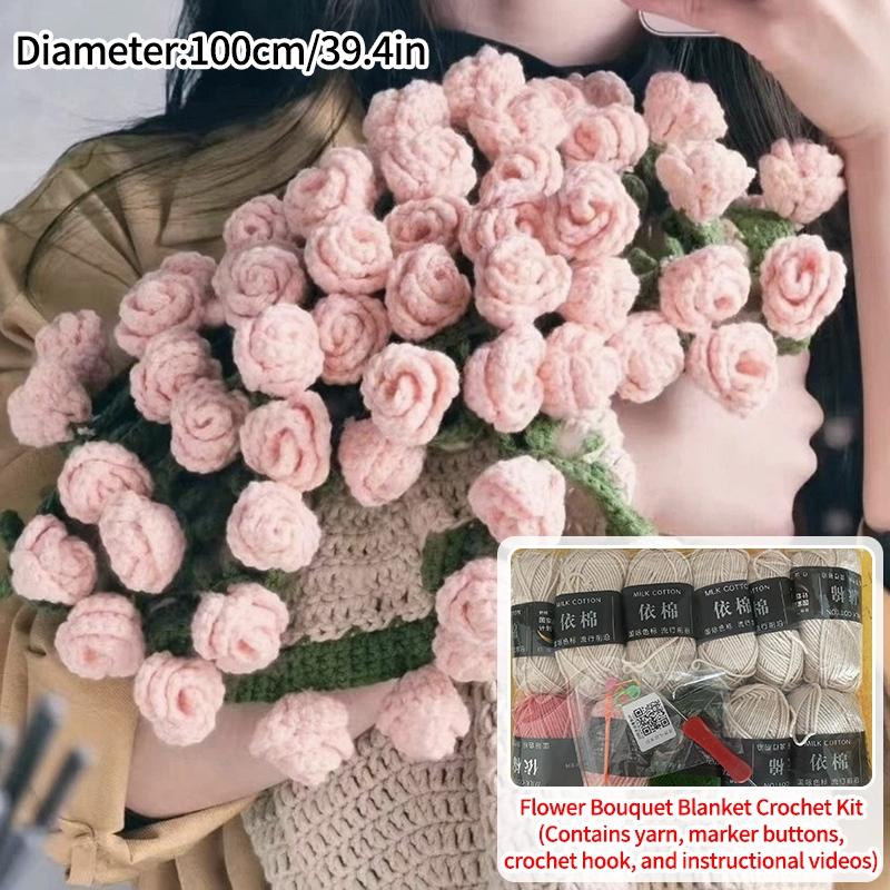 Rose Blanket Material Package Bell Orchid Handmade Birthday Gift For Girl Wedding Blessing Blanket Handmade Material Diy Gifts