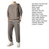 2Pcs/Set Men Spring Autumn Outfit Waffle Texture O-neck Long Sleeve Tops Elastic Waist Pockets Sweatpants Solid Color Casual Outfit