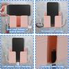 Wall Mount Phone Holder, Phone Stand For Bed, Wall Mounted Shower Phone Holder Remote Control Holder With Hooks