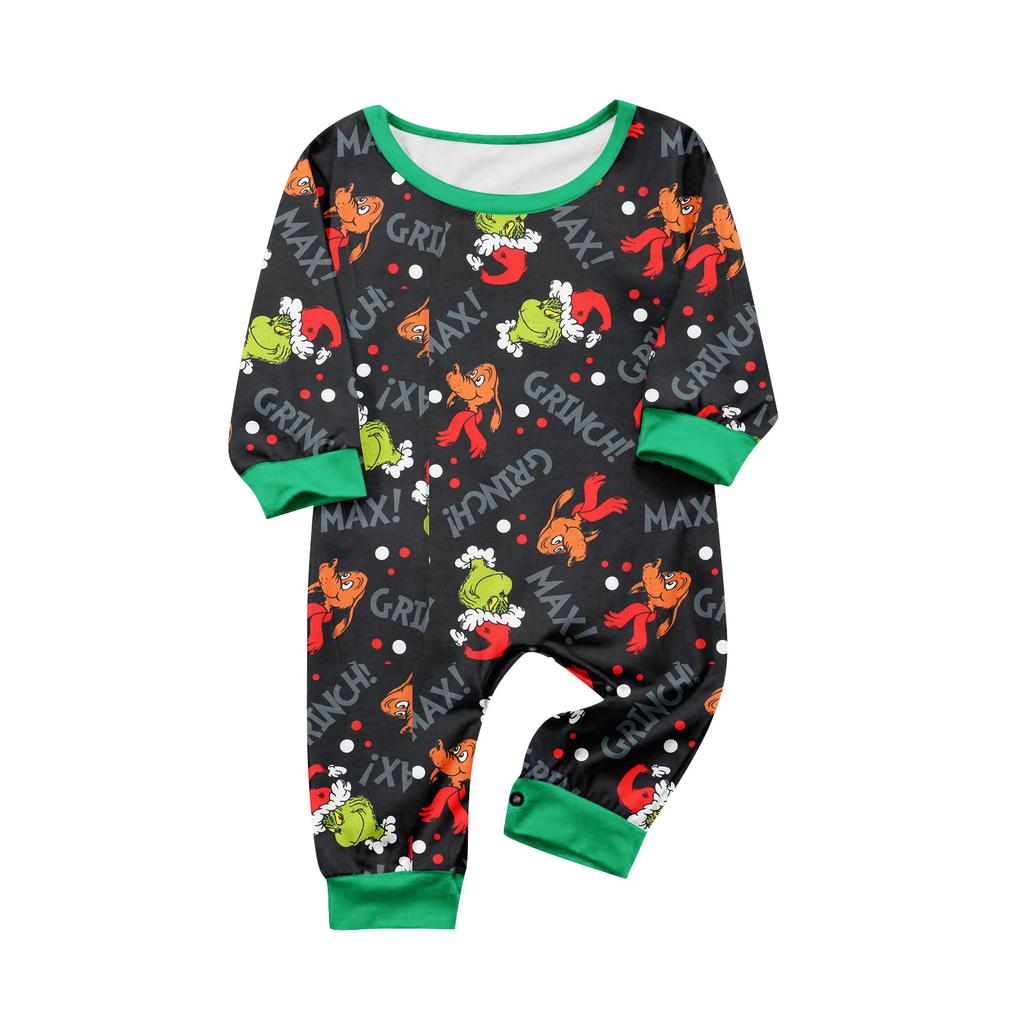 Parent-child Christmas Print Home Suit Long-sleeved Top And Pants