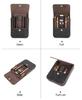 Vintage Crazy Horse Leather 4-Cigar Case with Magnetic Closure