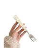 Stainless steel chopsticks spoon fork three-piece set cartoon cheese love student picnic portable tableware set