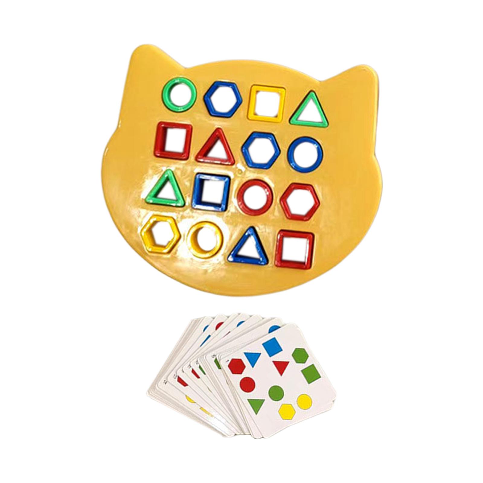 Shape Matching Board Puzzle Toys Sorting Blocks Geometric Shape Recognition for Preschool Toddlers