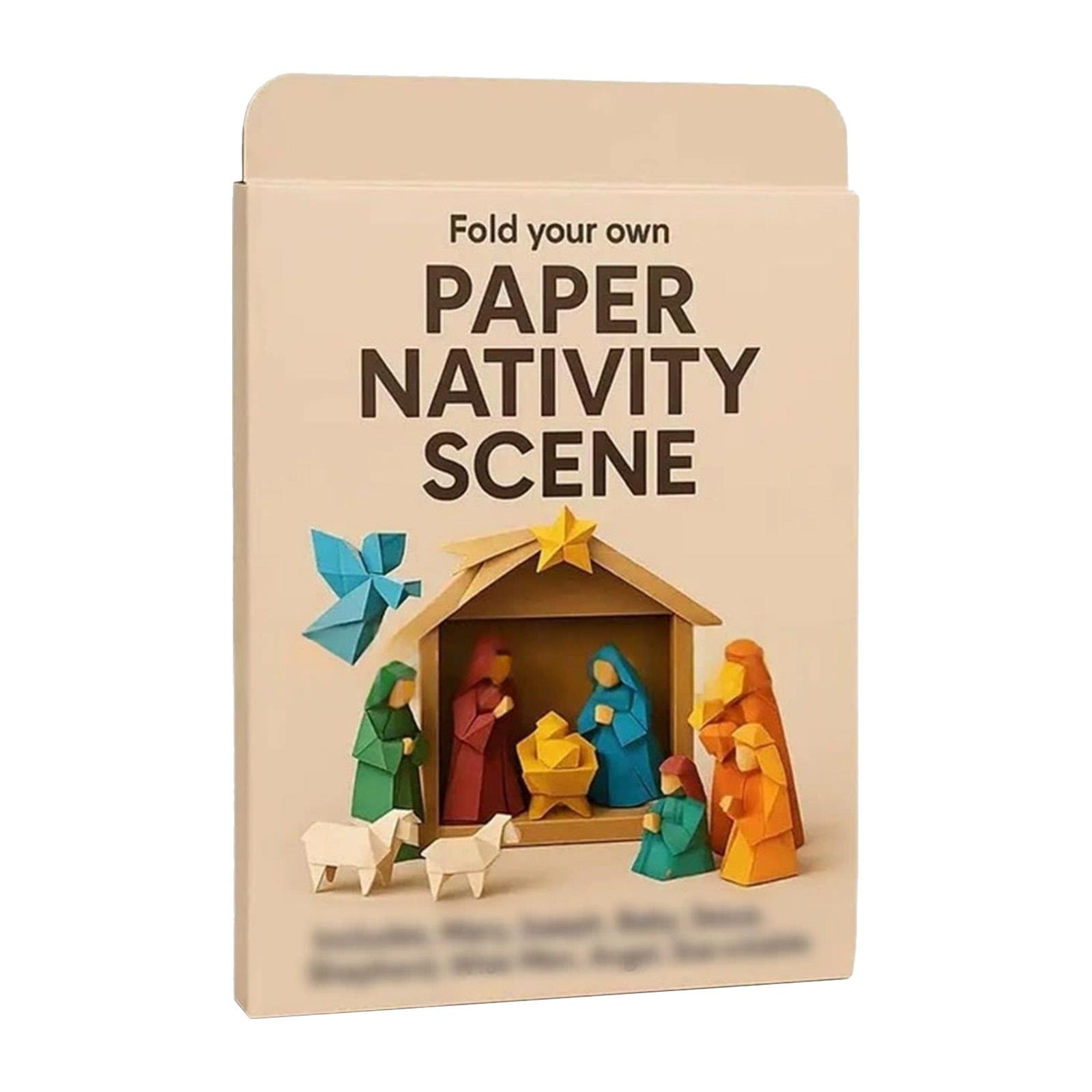 Christmas DIY Paper Nativity Scene W/Jesus Angel and Animal DIY Paper Nativity Scene Craft Kit for Xmas Decor Family Activities