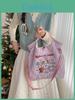 Trendy Large Capacity Cotton Tote Bag With Cute Embroidery For Commuting And Shopping