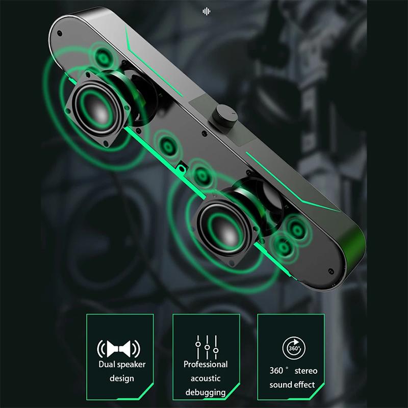 Computer Speaker Surround Soundbar Speaker Wired Loudspeaker Stereo Subwoofer Sound Bar for Laptop PC Gamer
