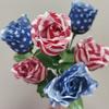 Independence Day Artificial Flower Arrangement for Memorial Day Patriotic Table Centerpiece And July 4th Faux Floral