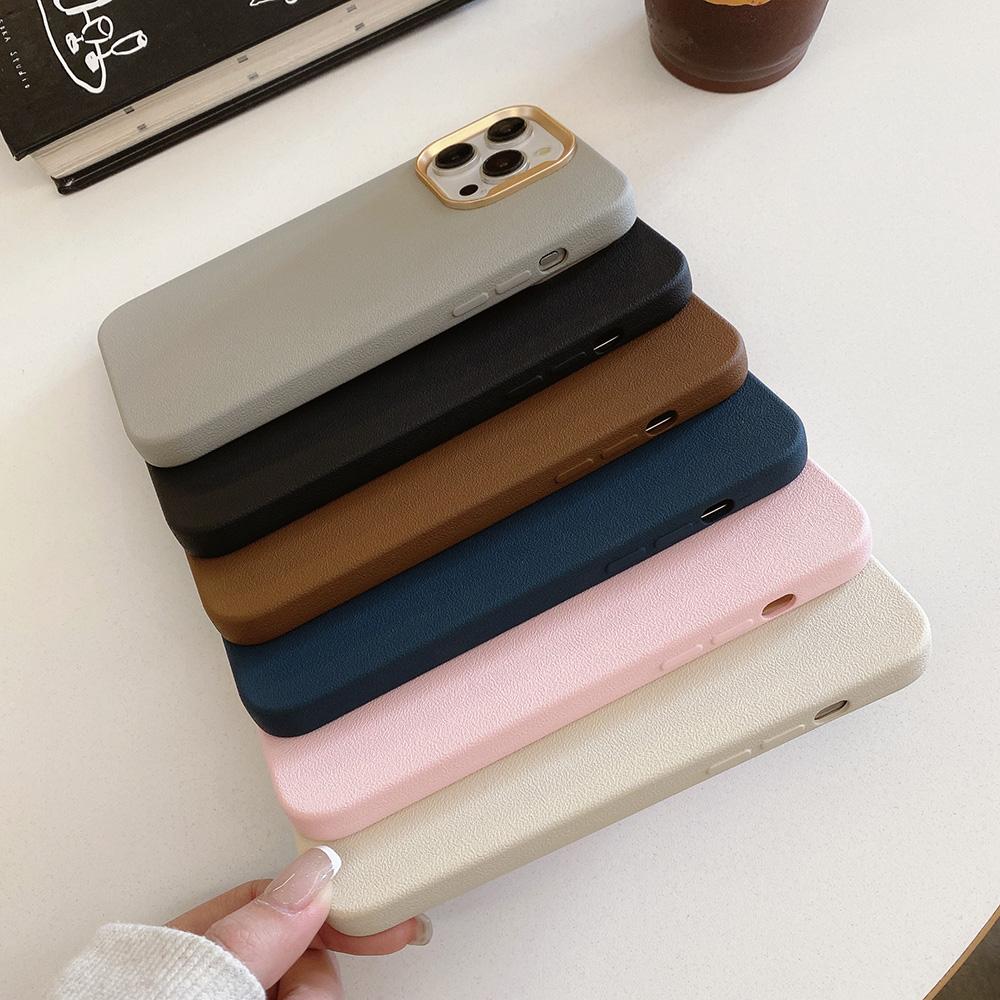 Matte PU Skin Phone Case For 18 17 Air 16 15 14 13 Pro Max Plus Shockproof Protective Cellphone Cover New