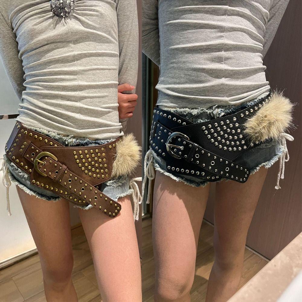 Exaggerated Wide Belts PU Leather Waist Strap Chic Waist Cummerbunds