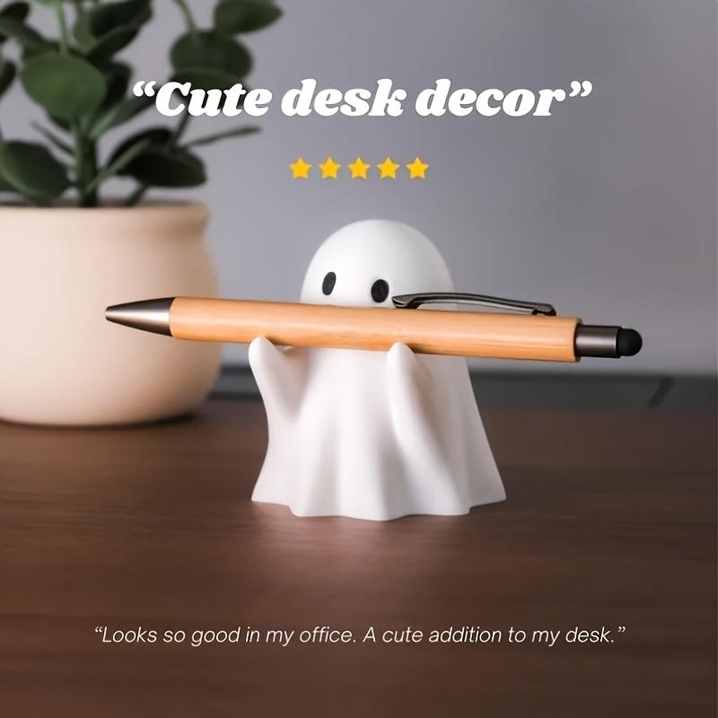 4pcs/1pc Pen Holder - Resin Desktop Organizer with Smiling Face, Cartoonish Halloween Decor for Home Office, Pen Holder for Desk