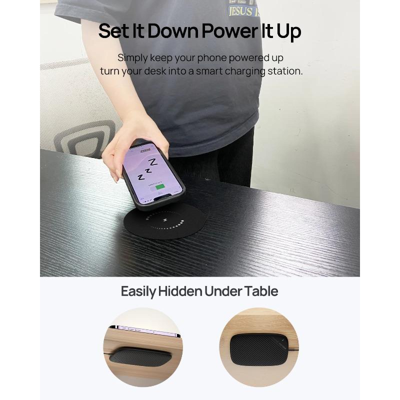 40mm Invisible Wireless Chargers Under Table Marble Furniture Desk Wireless Charging Station for iPhone Samsung  Xiaomi