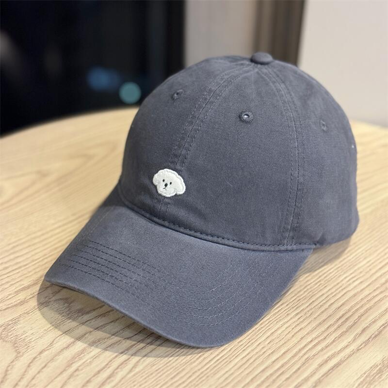 Cartoon Cute Puppy Embroidery Soft Top Baseball Cap Children Big Head Circumference Show Face Small Cap Men Spring Summer Trend