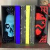 Masque And Skull Book Nook Kit Gothic Skull Book Ends Handmade Bookshelf