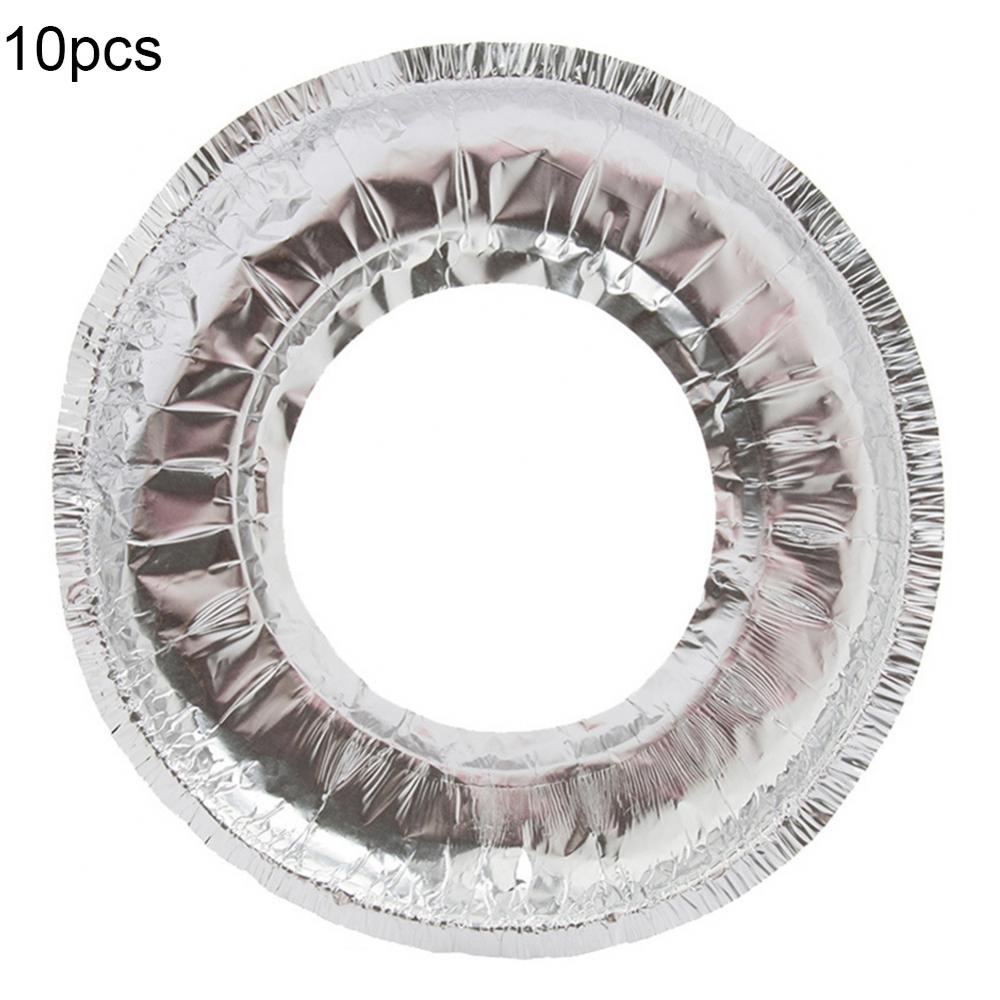 Cover Square 10Pcs Round Gas Cooker Burners Stove Bib Aluminum Foil Anti-oil Mat