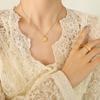 Light Luxury Brushed Irregular Adzuki Bean Letter Necklace Female Niche High-end Clavicle Chain