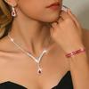 Bridal Wedding Accessories Necklace Bracelet Earrings Ring Set Chain Women'S Four-Piece Rhinestone Wedding Dress Accessories