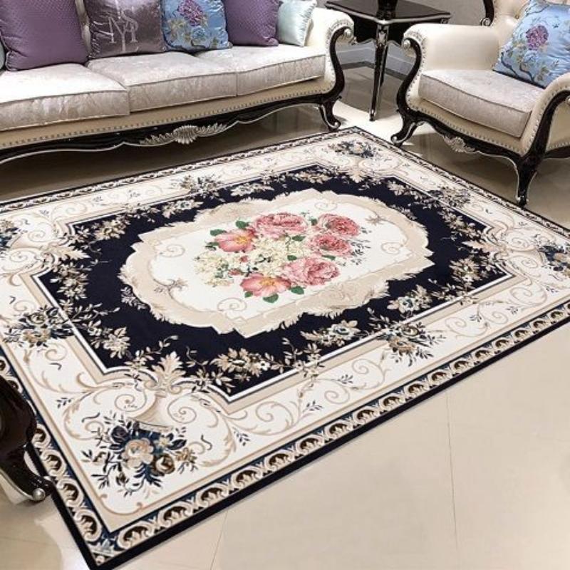 Chinese Style Living Room Carpet Coffee Table Floor Mat Chinese Style Study Bedroom Bedside Home Decoration Non-slip Floor Mat