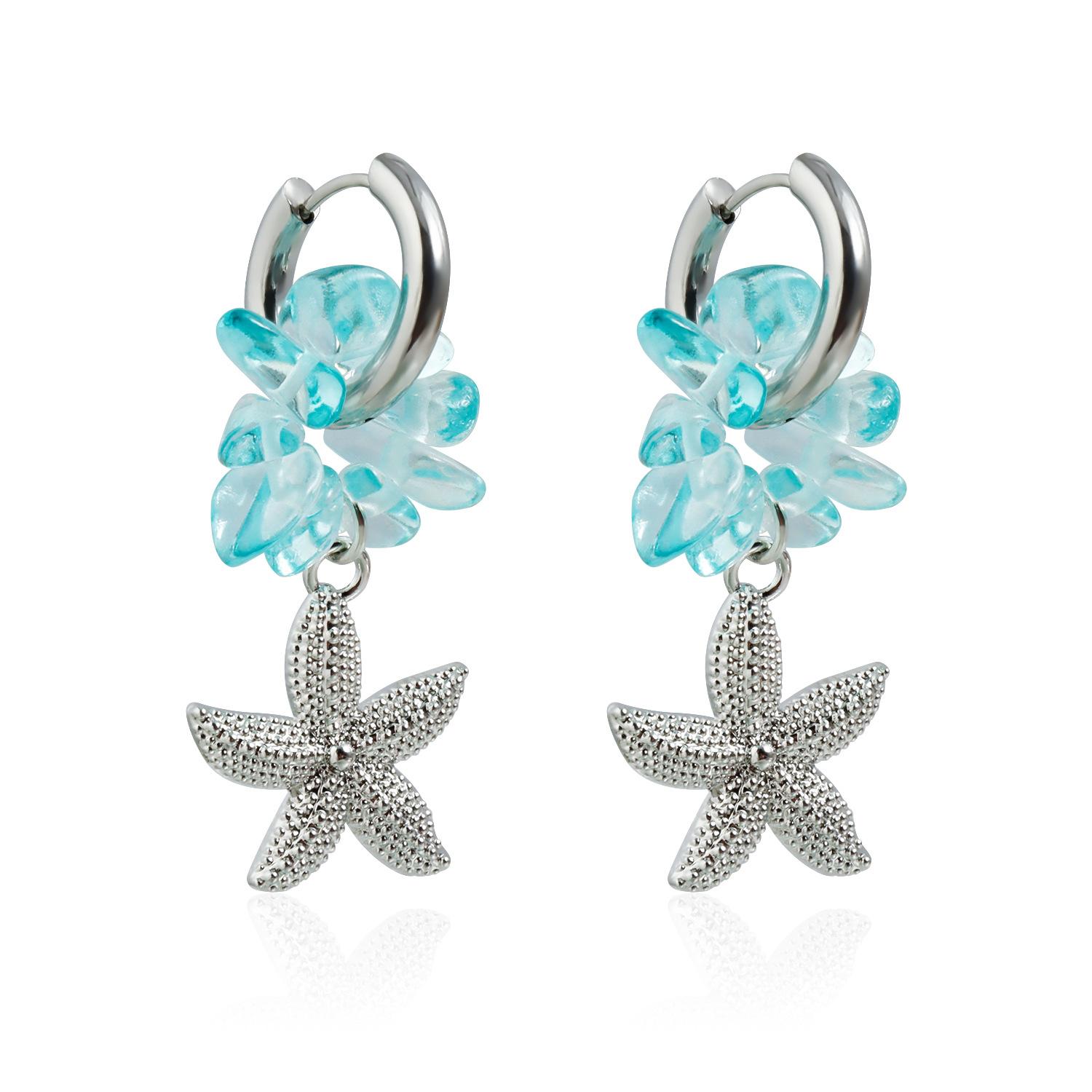 

Summer Crystal Starfish Imitation Pearl Necklace Sweet Cool Gentle Less Wind Personality Creative Items