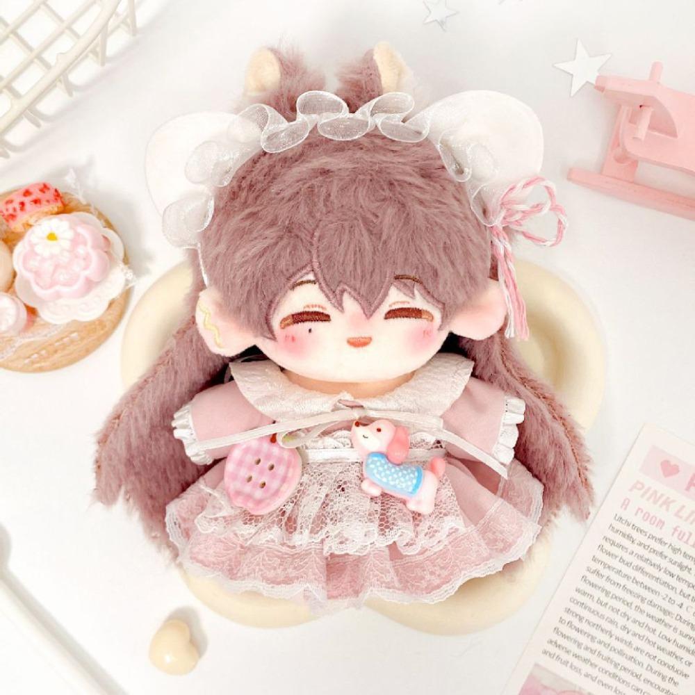 

Cute Dress Doll Clothes Outfit Headband Doll Dress Up Set 10cm Cotton Doll