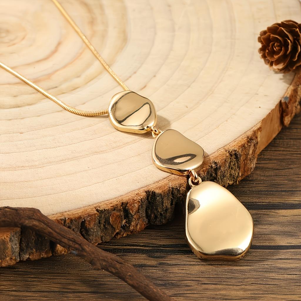 1pc of Fashionable and Exquisite Bohemian-style Irregular Teardrop Women's Pendant Long Necklace Sweater Chain, Suitable for Daily Wear by Women