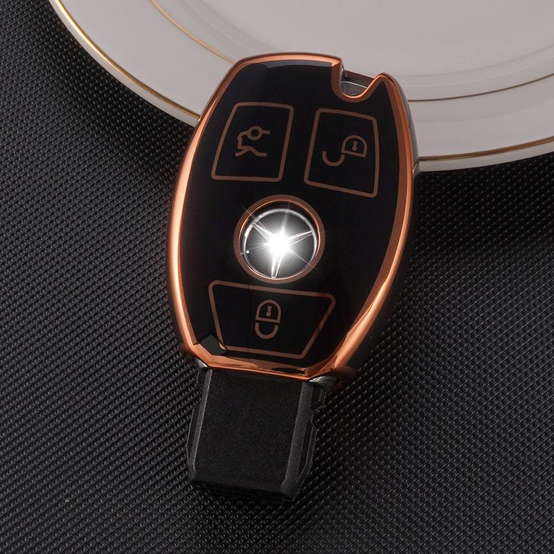 Applicable To Mercedes-Benz Key Cover, Old S-class C200L Bag A180 Shell GLA200 Buckle GLC260GLA Car Key Cover